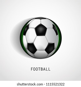 Football ball sign for sport and soccer championship design. Cut paper