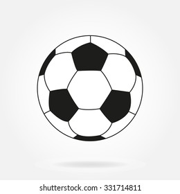 Football ball or soccer ball icon isolated on white background. Vector illustration.