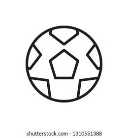 Football ball, soccer ball icon in trendy outline style design. Vector graphic illustration. Editable vector stroke. EPS 10.