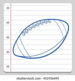 Football Ball Sport School Doodle Icons Hand vector illustration sketch.