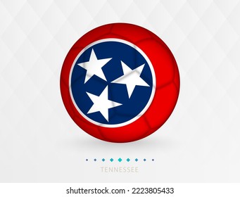 Football ball with Tennessee flag pattern, soccer ball with flag of Tennessee national team. Vector sport icon.