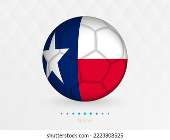 Fútbol con patrón de bandera de Texas, fútbol con bandera de la selección de Texas. Icono de deporte vector.