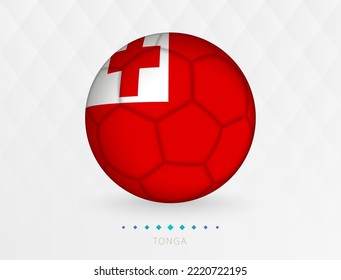 Fútbol con patrón de bandera de Tonga, fútbol con bandera de la selección nacional de Tonga. Icono de deporte vector.