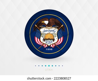 Football ball with Utah flag pattern, soccer ball with flag of Utah national team. Vector sport icon.