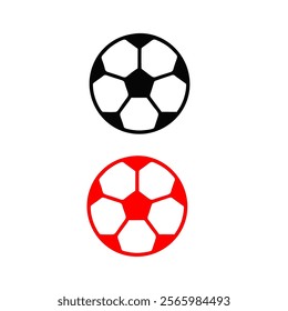 Football ball vector icon set. Soccer balls icons.