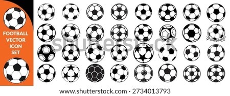 Football ball vector icon set. Soccer balls icons. soccer ball icons, football or soccer ball icon set in different styles, football simple black style, Vector illustration eps