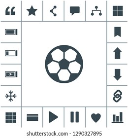 Football ball vector icon. Soccer ball symbol.