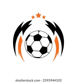 Football ball vector illustration. Soccer player vector design.