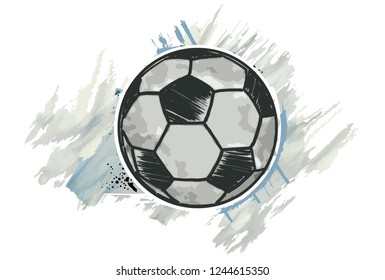 Football ball with a watercolor effect. Vector illustration.