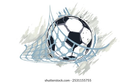 Bola de futebol com um efeito de aquarela. Ilustração vetorial.
Não é um estudo de inteligência artificial.