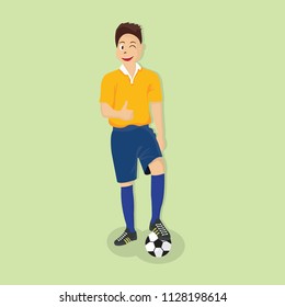 Football with balls and legs.