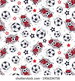 football balls,goals with stars pattern for textile