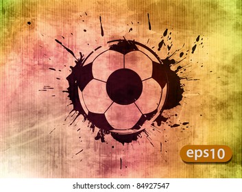 Football banner with the grunge balls background