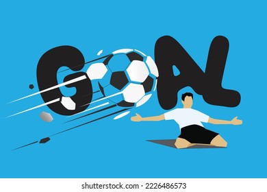 Football banner with player sliding and football typography