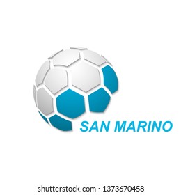Football banner. Vector illustration of abstract soccer ball with San Marino national flag colors