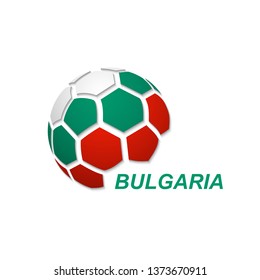 Football banner. Vector illustration of abstract soccer ball with Bulgaria national flag colors