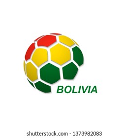 Football banner. Vector illustration of abstract soccer ball with Bolivia national flag colors