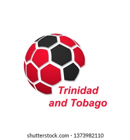 Football banner. Vector illustration of abstract soccer ball with Trinidad and Tobago national flag colors