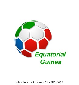 Football banner. Vector illustration of abstract soccer ball with Equatorial Guinea national flag colors