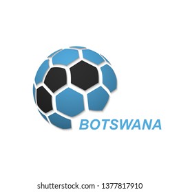 Football banner. Vector illustration of abstract soccer ball with Botswana national flag colors