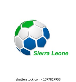 Football banner. Vector illustration of abstract soccer ball with Sierra Leone national flag colors