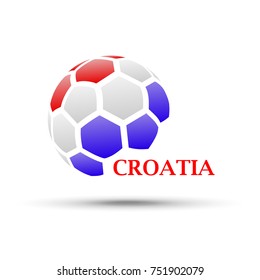 Football banner. Vector illustration of abstract soccer ball with Croatia national flag colors