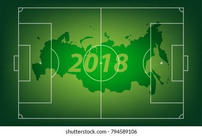 Football banner. Vector illustration. Sports 2018 trends, vector illustration. Green footbal field