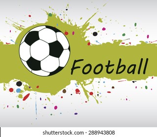 Football banner.Abstract green splash.Football background with colorful dots