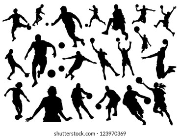 Football and Basketball Silhouettes