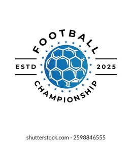Football best sport logo design vector. Ball with stars logo design icon
