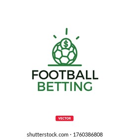 Football Betting Money Ball Vector Logo. Bet Money Box Prize Play Game Logo Icon