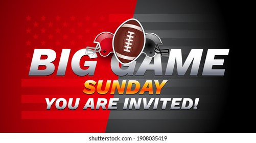 Football Big Game Sunday Invitation Usa Stock Vector (Royalty Free ...