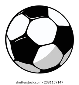 Ilustración del vector de color negro del fútbol