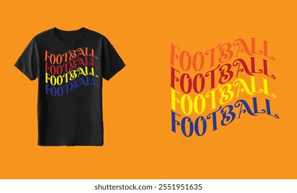 FOOTBALL BLACK NICE T-SHIRT DESIGN.