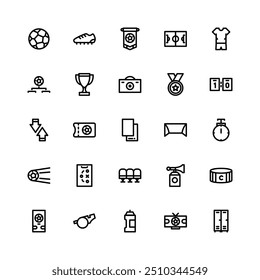 Football Black Outline Icon. Sport and Competition Icon Theme.