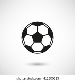 football - black vector  icon with shadow