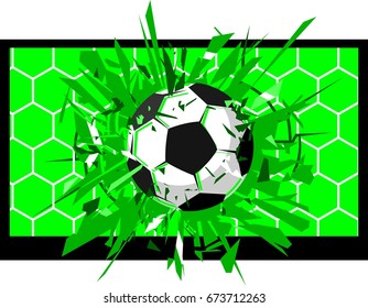 Football  blow  Abstract Design on TV 3d View Virtual Reality or Augmented Reality Banner