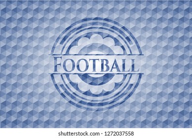 Football blue polygonal emblem.