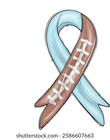 Football Blue ribbon Coquette Diabetes Awareness, In November we wear blue, Hope, Retro Blue Ribbon Awareness 
