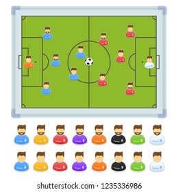 Football board, vector tactical coaching board for football tactics, magnetic chips.