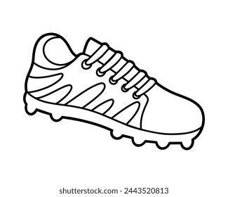 Football boot, Coloring book for children, sport equipment