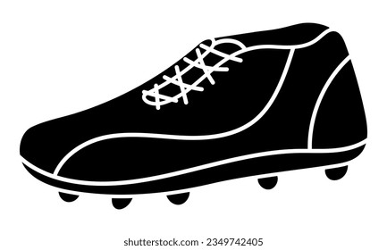 Football boot side view silhouette vector illustration. Isolated on white background