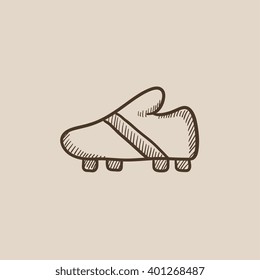 Football boot sketch icon.