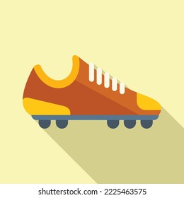Football boot spikes icon flat vector. Soccer shoe. Sport pair