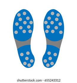 Football boots bottom view. Vector illustration.