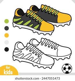 Botas de fútbol, Libro de colorear para niños, equipo deportivo