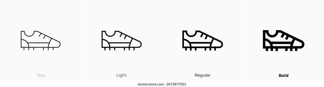 football boots icon. Thin, Light Regular And Bold style design isolated on white background