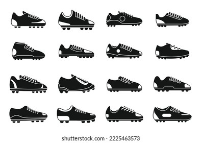 Football boots icons set simple vector. Soccer boot. Sport uniform