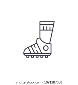 Football boots linear icon concept. Football boots line vector sign, symbol, illustration.