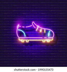 Football boots neon icon. Football Sign. Vector illustration for design. Sports concept.